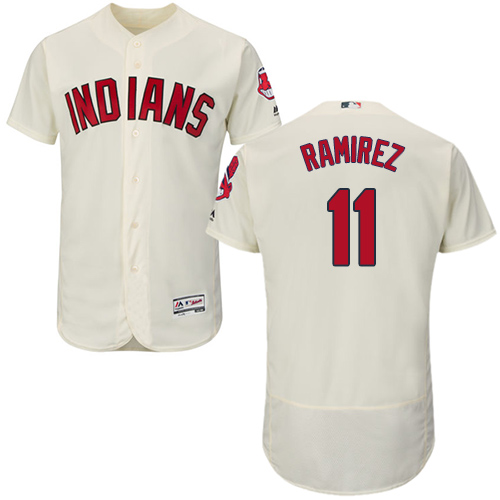 Indians #11 Jose Ramirez Cream Flexbase Authentic Collection Stitched MLB Jersey